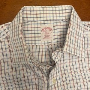 Brooks Brothers White/Red/Blue Check Regular Fit Dress Shirt